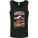 Christmas T-Rex Funny Dinosaur Mens Vest Tank Top Black