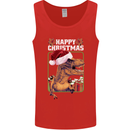 Christmas T-Rex Funny Dinosaur Mens Vest Tank Top Red