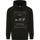 Christmas Triathlon Funny Fitness Gym Childrens Kids Hoodie Black