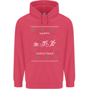 Christmas Triathlon Funny Fitness Gym Childrens Kids Hoodie Heliconia