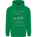 Christmas Triathlon Funny Fitness Gym Childrens Kids Hoodie Irish Green