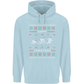 Christmas Triathlon Funny Fitness Gym Childrens Kids Hoodie Light Blue
