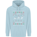 Christmas Triathlon Funny Fitness Gym Childrens Kids Hoodie Light Blue
