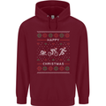 Christmas Triathlon Funny Fitness Gym Childrens Kids Hoodie Maroon
