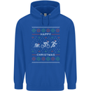Christmas Triathlon Funny Fitness Gym Childrens Kids Hoodie Royal Blue