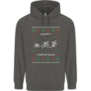Christmas Triathlon Funny Fitness Gym Childrens Kids Hoodie Storm Grey