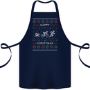 Christmas Triathlon Funny Fitness Gym Cotton Apron 100% Organic Navy Blue
