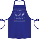 Christmas Triathlon Funny Fitness Gym Cotton Apron 100% Organic Royal Blue