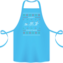 Christmas Triathlon Funny Fitness Gym Cotton Apron 100% Organic Turquoise