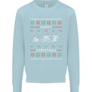 Christmas Triathlon Funny Fitness Gym Kids Sweatshirt Jumper Light Blue