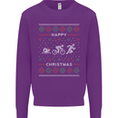 Christmas Triathlon Funny Fitness Gym Kids Sweatshirt Jumper Purple