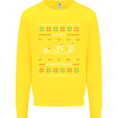 Christmas Triathlon Funny Fitness Gym Kids Sweatshirt Jumper Yellow