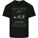 Christmas Triathlon Funny Fitness Gym Kids T-Shirt Childrens Black
