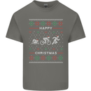 Christmas Triathlon Funny Fitness Gym Kids T-Shirt Childrens Charcoal