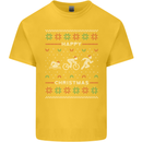 Christmas Triathlon Funny Fitness Gym Kids T-Shirt Childrens Yellow