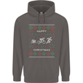 Christmas Triathlon Funny Fitness Gym Mens 80% Cotton Hoodie Charcoal