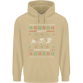 Christmas Triathlon Funny Fitness Gym Mens 80% Cotton Hoodie Sand