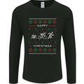 Christmas Triathlon Funny Fitness Gym Mens Long Sleeve T-Shirt Black