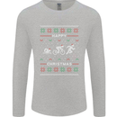 Christmas Triathlon Funny Fitness Gym Mens Long Sleeve T-Shirt Sports Grey