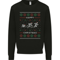 Christmas Triathlon Funny Fitness Gym Mens Sweatshirt Jumper Black