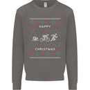 Christmas Triathlon Funny Fitness Gym Mens Sweatshirt Jumper Charcoal
