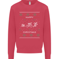 Christmas Triathlon Funny Fitness Gym Mens Sweatshirt Jumper Heliconia