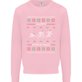 Christmas Triathlon Funny Fitness Gym Mens Sweatshirt Jumper Light Pink