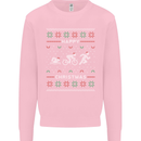 Christmas Triathlon Funny Fitness Gym Mens Sweatshirt Jumper Light Pink