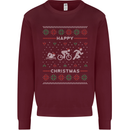 Christmas Triathlon Funny Fitness Gym Mens Sweatshirt Jumper Maroon