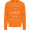 Christmas Triathlon Funny Fitness Gym Mens Sweatshirt Jumper Orange