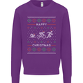 Christmas Triathlon Funny Fitness Gym Mens Sweatshirt Jumper Purple