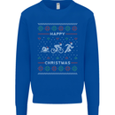 Christmas Triathlon Funny Fitness Gym Mens Sweatshirt Jumper Royal Blue