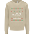 Christmas Triathlon Funny Fitness Gym Mens Sweatshirt Jumper Sand