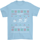 Christmas Triathlon Funny Fitness Gym Mens T-Shirt Cotton Gildan Light Blue
