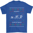 Christmas Triathlon Funny Fitness Gym Mens T-Shirt Cotton Gildan Royal Blue
