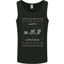 Christmas Triathlon Funny Fitness Gym Mens Vest Tank Top Black