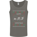 Christmas Triathlon Funny Fitness Gym Mens Vest Tank Top Charcoal