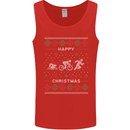 Christmas Triathlon Funny Fitness Gym Mens Vest Tank Top Red