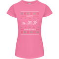 Christmas Triathlon Funny Fitness Gym Womens Petite Cut T-Shirt Azalea
