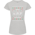 Christmas Triathlon Funny Fitness Gym Womens Petite Cut T-Shirt Sports Grey
