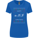 Christmas Triathlon Funny Fitness Gym Womens Wider Cut T-Shirt Royal Blue