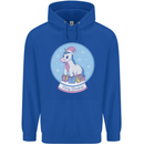 Christmas Unicorn Snow Globe Childrens Kids Hoodie Royal Blue