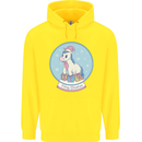 Christmas Unicorn Snow Globe Childrens Kids Hoodie Yellow