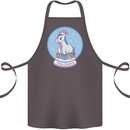 Christmas Unicorn Snow Globe Cotton Apron 100% Organic Dark Grey