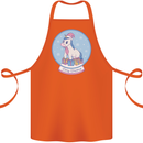 Christmas Unicorn Snow Globe Cotton Apron 100% Organic Orange