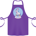 Christmas Unicorn Snow Globe Cotton Apron 100% Organic Purple
