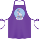 Christmas Unicorn Snow Globe Cotton Apron 100% Organic Purple