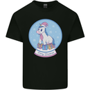 Christmas Unicorn Snow Globe Kids T-Shirt Childrens Black