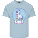 Christmas Unicorn Snow Globe Kids T-Shirt Childrens Light Blue