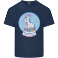 Christmas Unicorn Snow Globe Kids T-Shirt Childrens Navy Blue